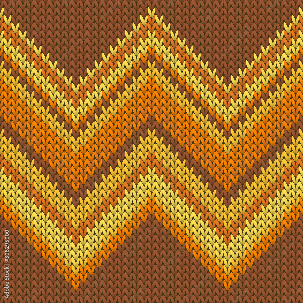 Obraz premium Handicraft zig zal lines knitted texture 