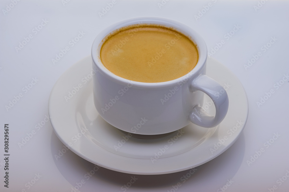 cup of coffee on white background