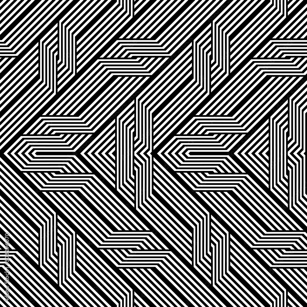 Design seamless monochrome zigzag pattern