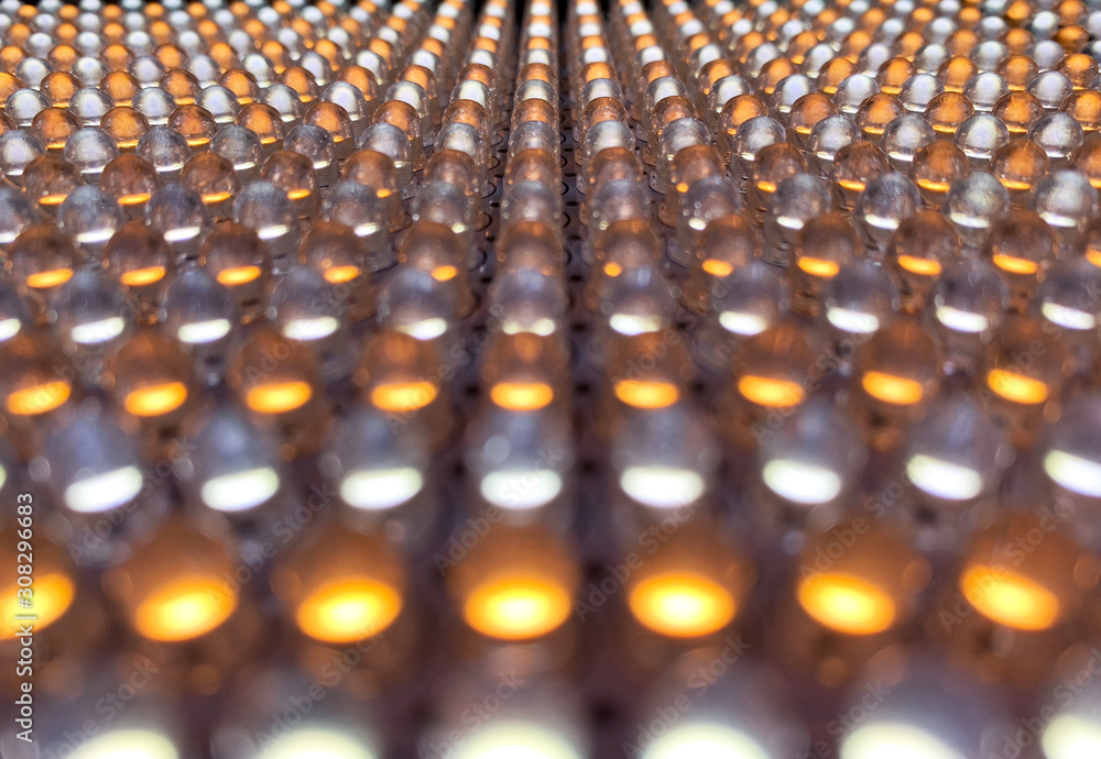 Obraz premium Close up of bi-color LED panel with light-emitting diodes. Led panel stock image 