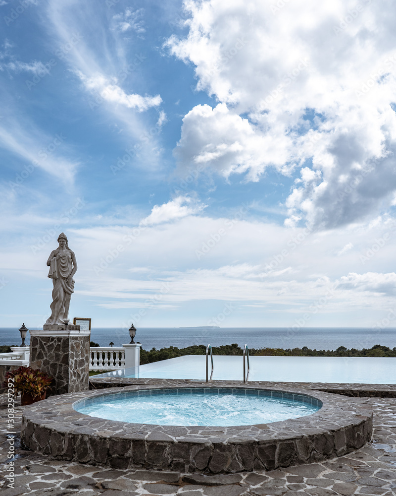 Whirl Pool with Statue with ocean view