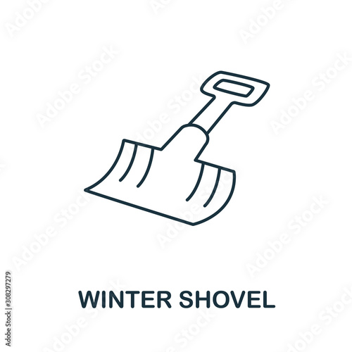 Winter Shovel icon from winter collection. Simple line element Winter Shovel for templates, web design and infographics