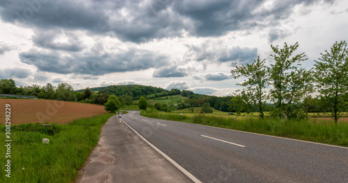country road in germany by kassel, melsungen