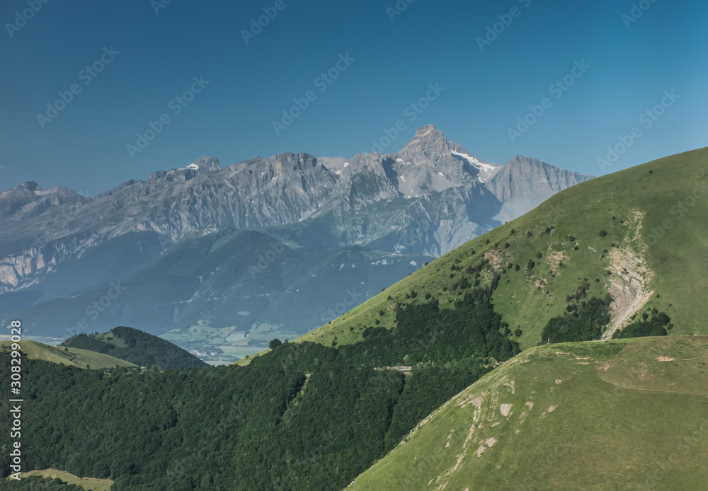 French Alps - mountain view in the area of the Sanctuary of La Salette