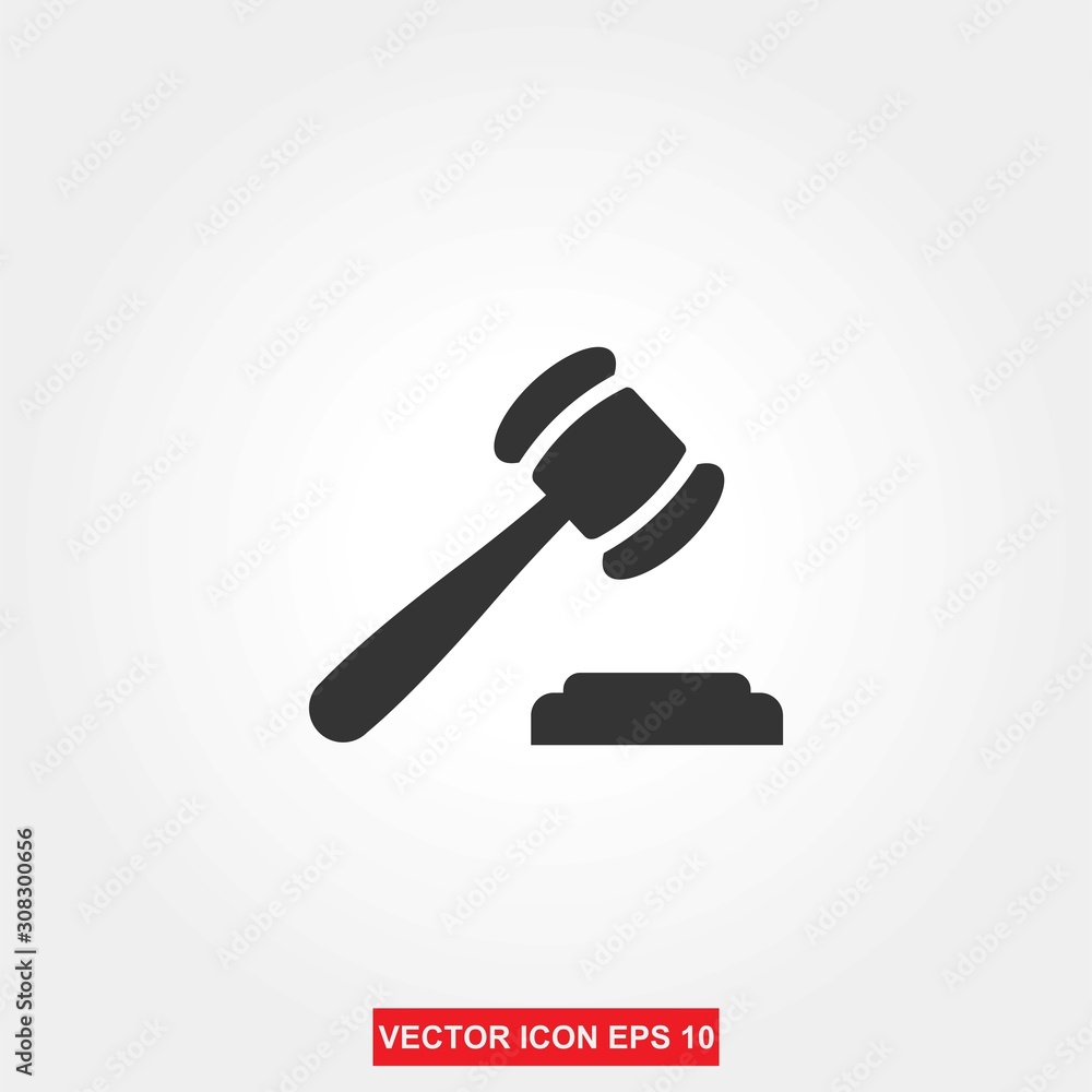 Judge gavel flat icon vector Illustration Judge gavel flat icon vector Illustration