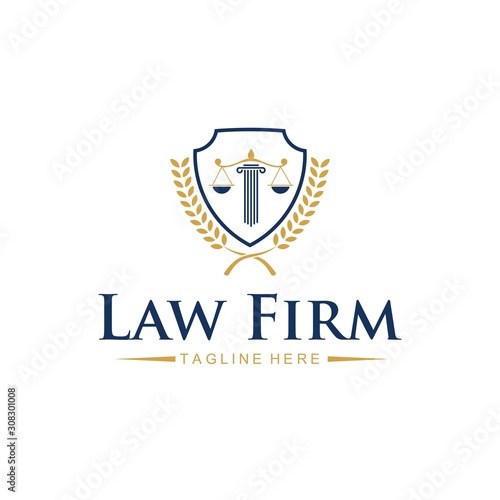 Law Firm Logo Template, attorney, lawyer service  vector Illustration