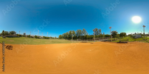 Photography 360 spherical photo baseball field in the park