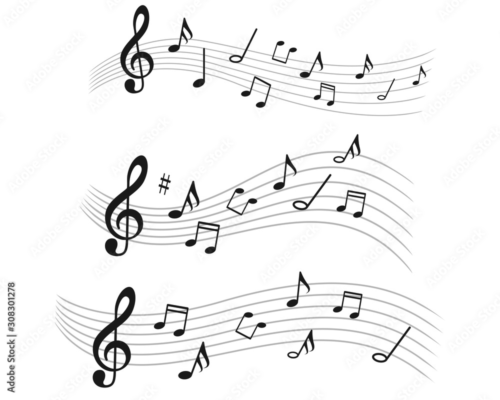 abstract music vector illustration with notes. musical notes waves Vector icons abstract music vector illustration with notes. musical notes waves Vector icons