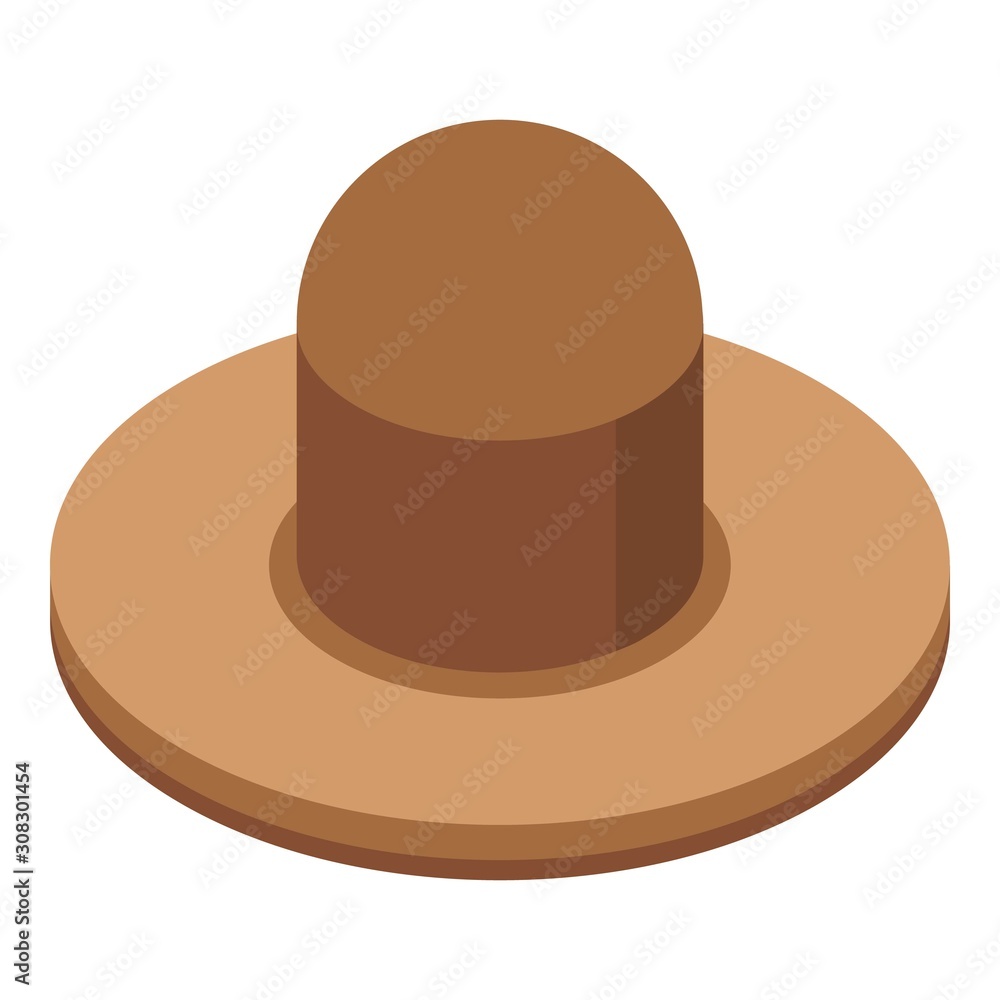 Woman hat davaiicon. Isometric of woman hat vector icon for web design isolated on white background Woman hat davaiicon. Isometric of woman hat vector icon for web design isolated on white background