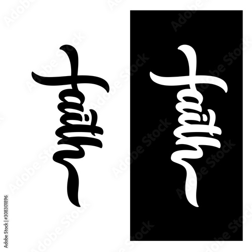 Faith word typography. Vector illustration.