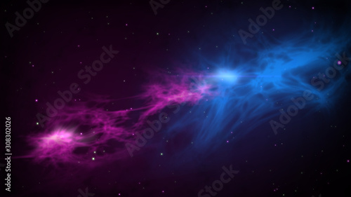 Galaxy with birth of stars in nebula clouds. colorful space background with nebula and stars. abstract concept of space exploration 3D illustration. © Riyad