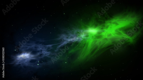 Galaxy with birth of stars in nebula clouds. colorful space background with nebula and stars. abstract concept of space exploration 3D illustration.