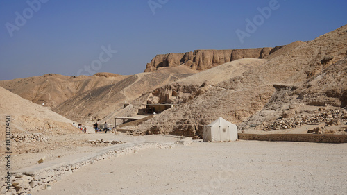 Panoramafoto vom Tal der Könige in Luxor, Ägypten