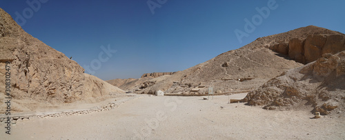 Panoramafoto vom Tal der Könige in Luxor, Ägypten