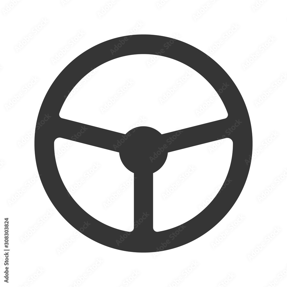 Steering wheel icon - vector.