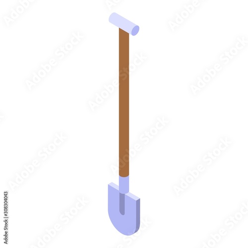 Road repair shovel icon. Isometric of road repair shovel vector icon for web design isolated on white background