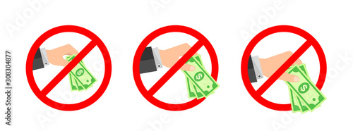 Set of Stop Corruption signs on white background - vector.