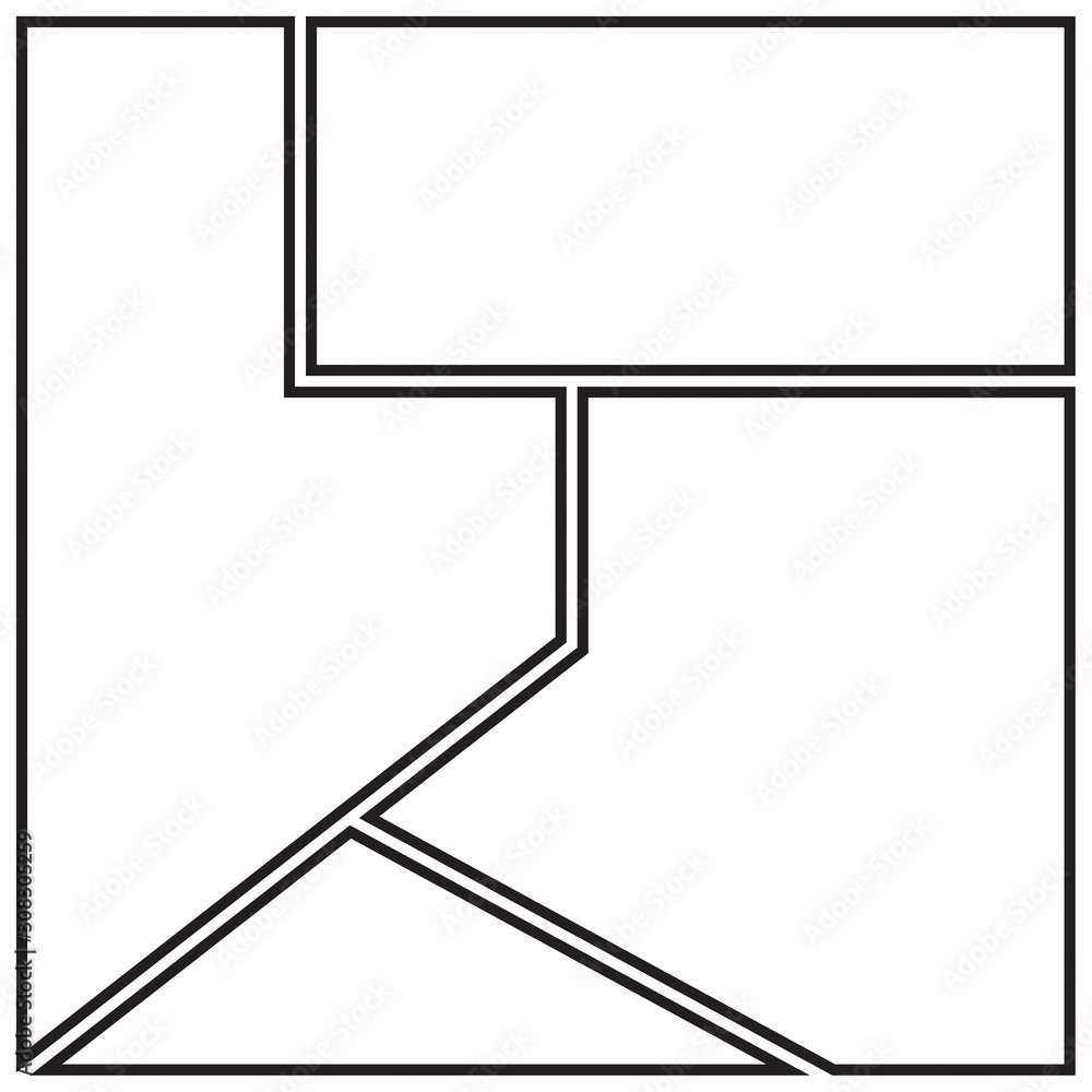 Vector mock up mood board of four frames. Photo collage templates.