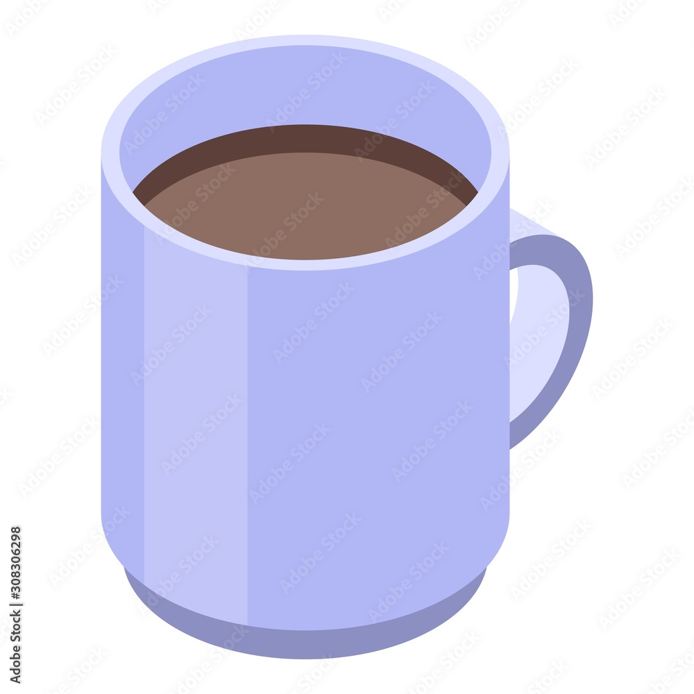 Blackberry tea cup icon. Isometric of blackberry tea cup vector icon for web design isolated on white background Blackberry tea cup icon. Isometric of blackberry tea cup vector icon for web design isolated on white background
