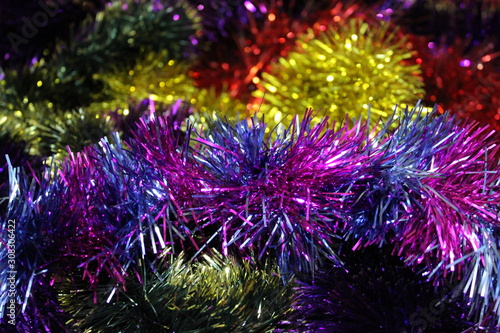 background tinsel multicolored for Christmas 