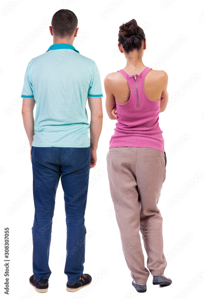 Back view of couple. Back view of couple.