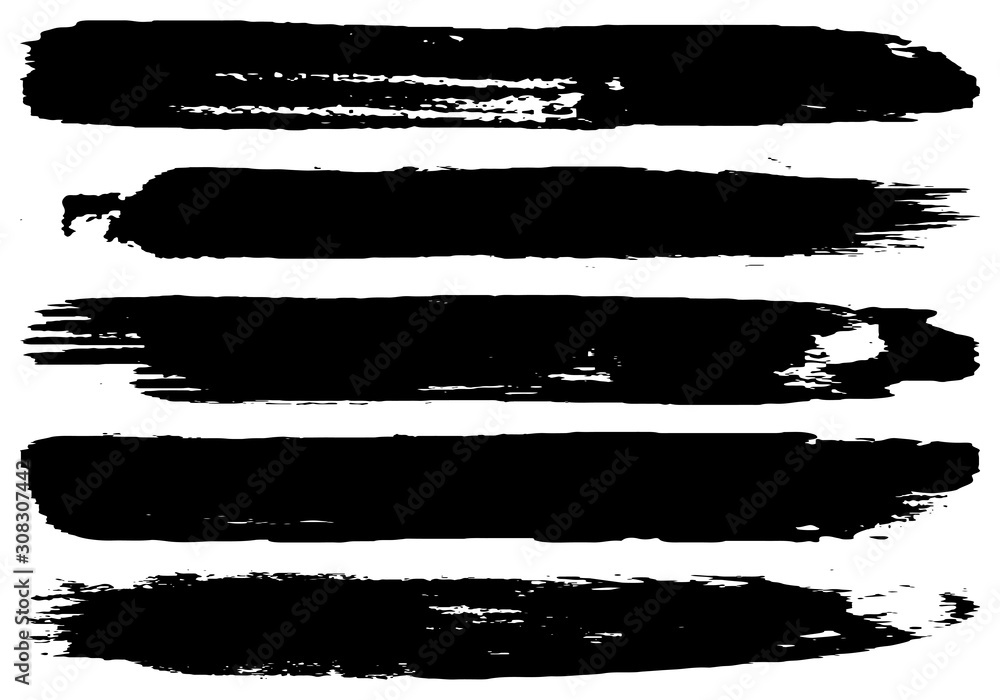 Set of vector grunge brushes. Abstract strokes of dry paint Set of vector grunge brushes. Abstract strokes of dry paint