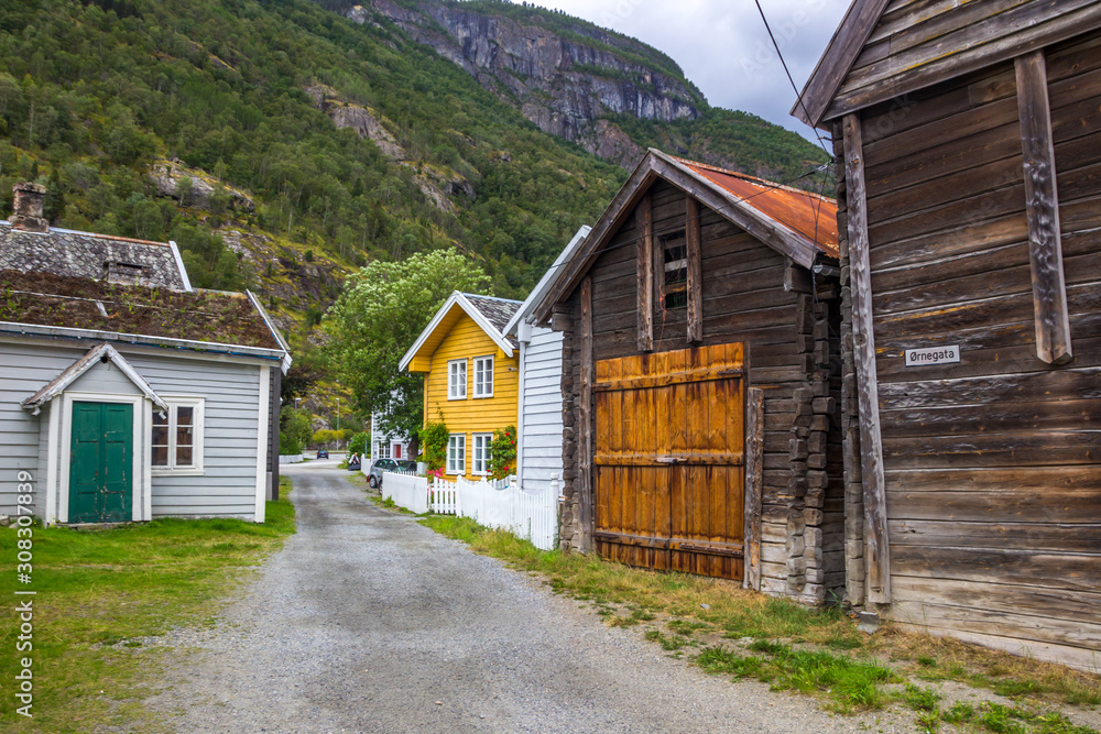 Fototapeta premium Laerdal old town in Norway