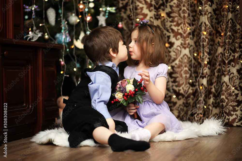 New Year's atmosphere at home for children New Year's atmosphere at home for children