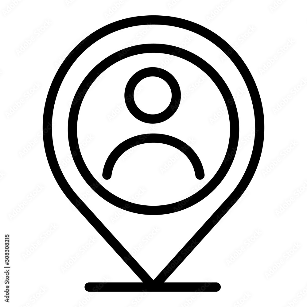 Gps human location icon. Outline gps human location vector icon for web design isolated on white background Gps human location icon. Outline gps human location vector icon for web design isolated on white background