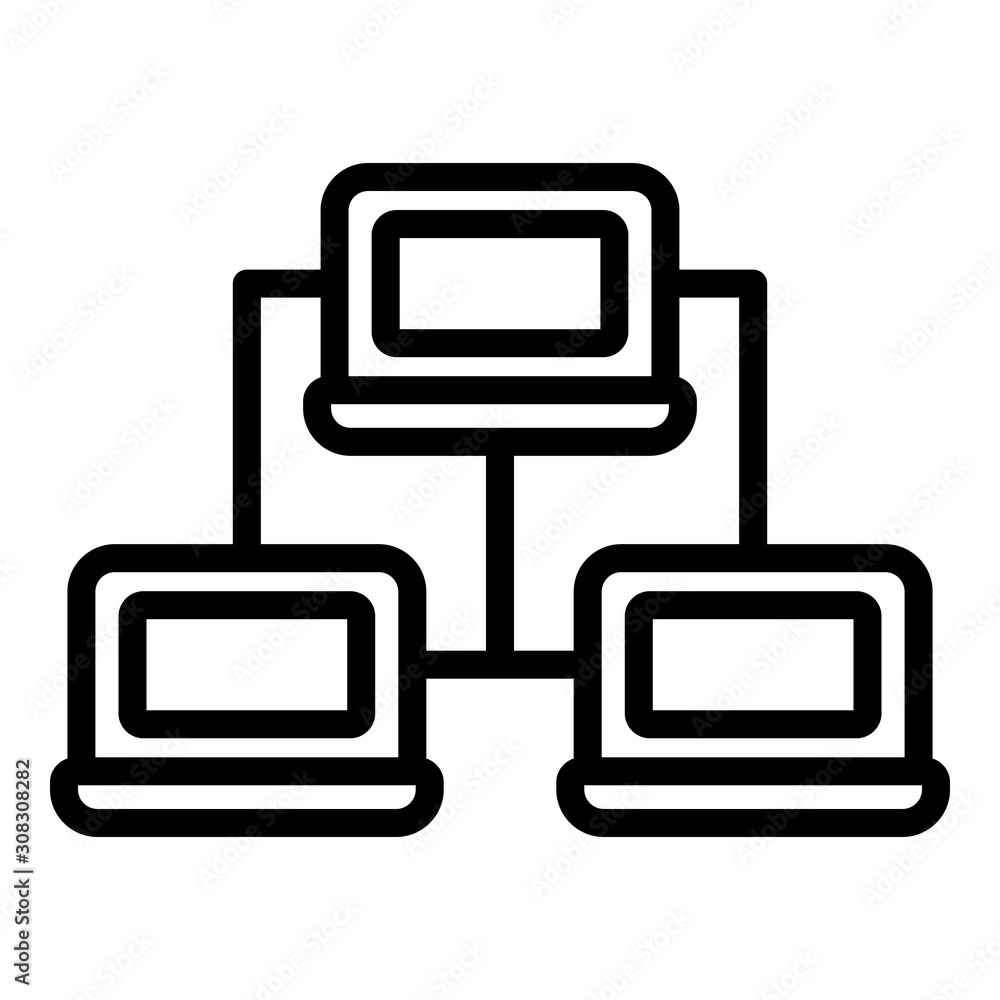 Computer network icon. Outline computer network vector icon for web design isolated on white background Computer network icon. Outline computer network vector icon for web design isolated on white background