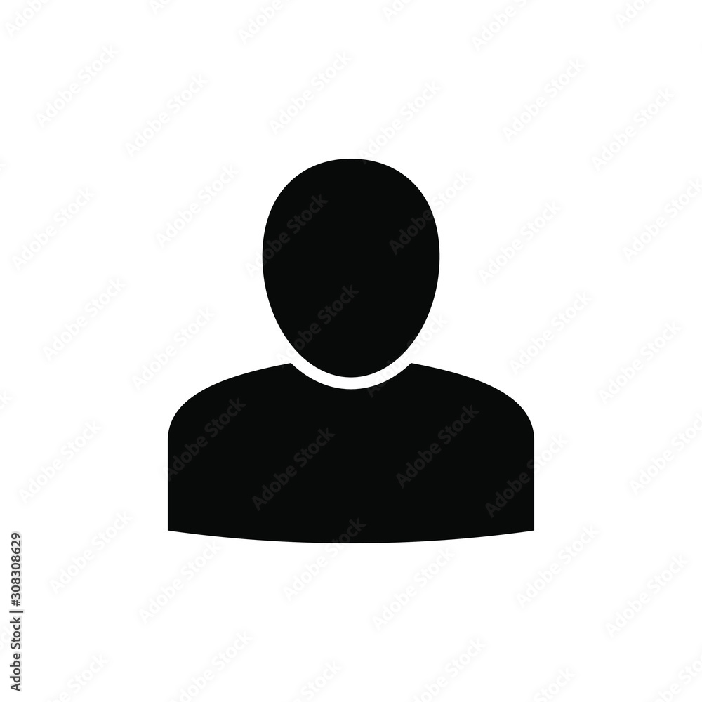 Man icon, on white background, vector image.