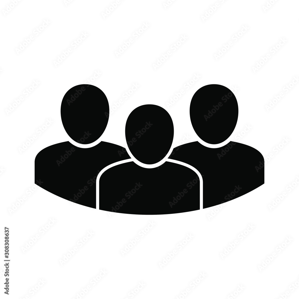 Group of people icon, white background, vector image. Group of people icon, white background, vector image.