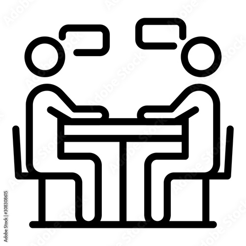 Cafe discussion icon. Outline cafe discussion vector icon for web design isolated on white background