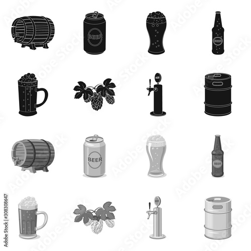 Vector illustration of pub and bar icon. Collection of pub and interior stock vector illustration.