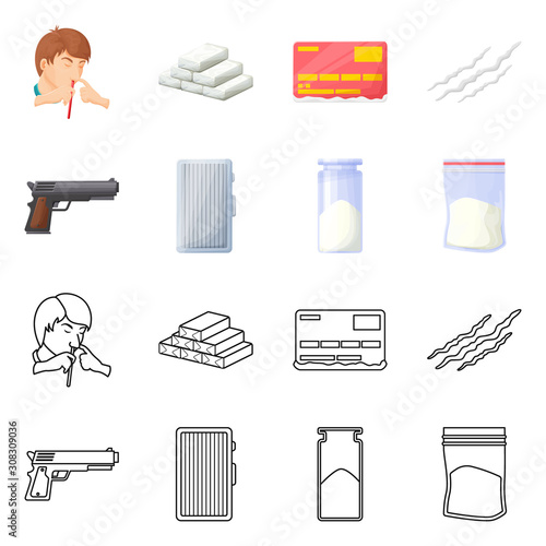 Isolated object of remedy and medicine sign. Set of remedy and chemistry vector icon for stock.