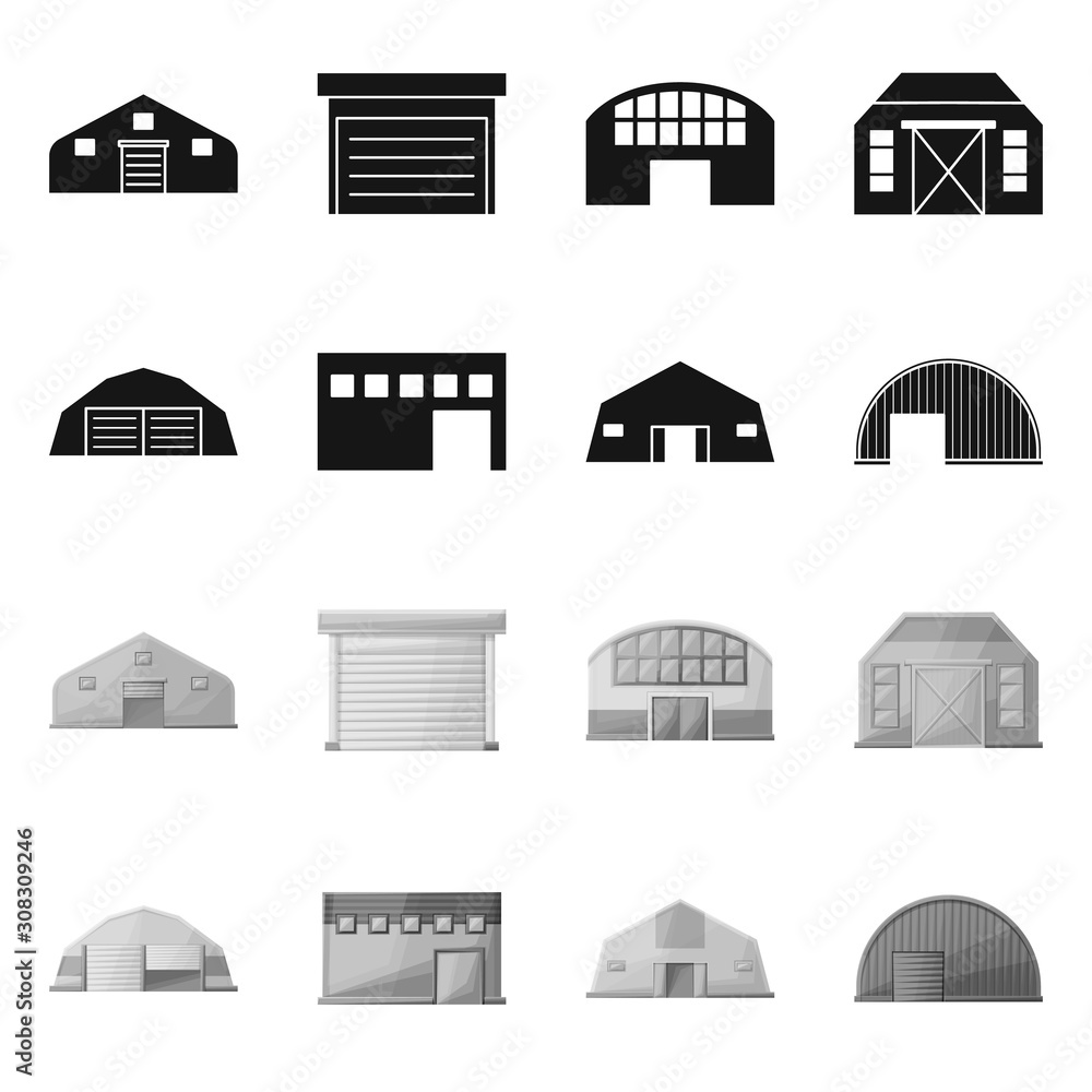 Vector design of architecture and facade icon. Set of architecture and construction stock vector illustration.