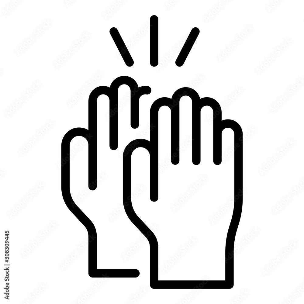 Hands clap icon. Outline hands clap vector icon for web design isolated on white background Hands clap icon. Outline hands clap vector icon for web design isolated on white background