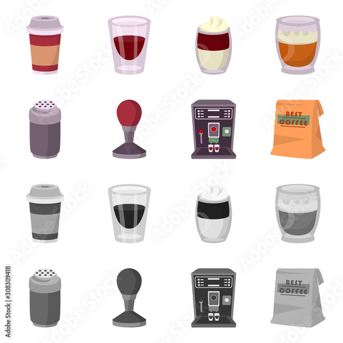 Vector illustration of cafe and house symbol. Collection of cafe and service vector icon for stock.