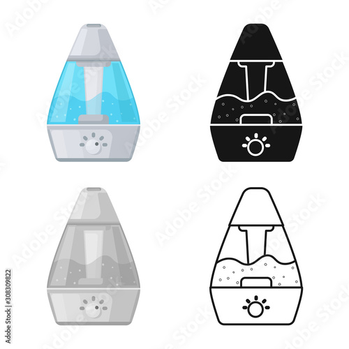 Isolated object of humidifier and machine symbol. Web element of humidifier and appliance stock symbol for web.