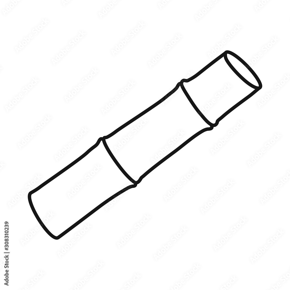 Isolated object of stem and sugar sign. Graphic of stem and cane stock vector illustration.
