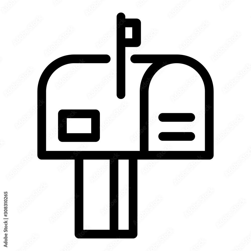 Steel mailbox icon. Outline steel mailbox vector icon for web design isolated on white background Steel mailbox icon. Outline steel mailbox vector icon for web design isolated on white background