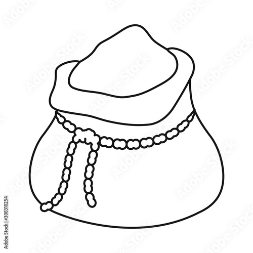 Vector design of sack and ingredient icon. Graphic of sack and white stock vector illustration.
