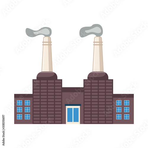Vector design of factory and engineering logo. Set of factory and chimney stock symbol for web.
