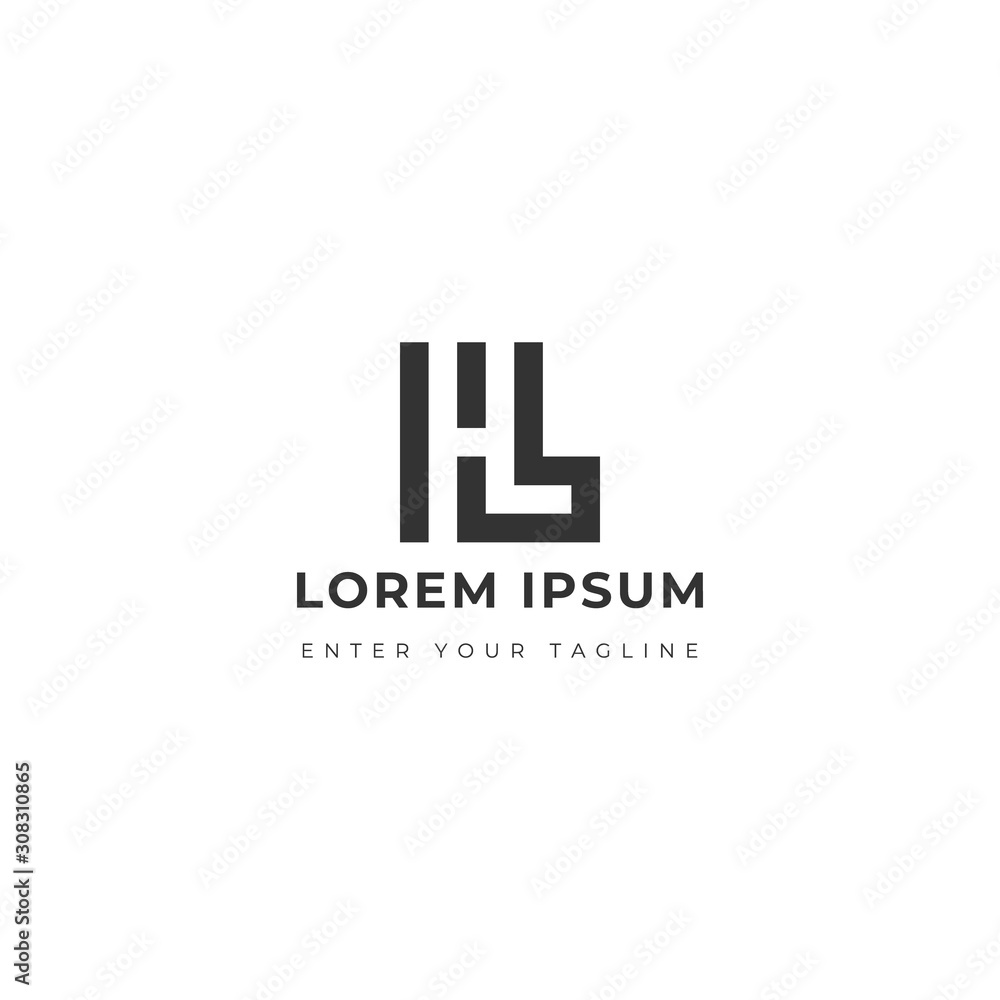 Logo Letter HL Monogram Design, Concept Letter L + H. Logo Letter HL Monogram Design, Concept Letter L + H.