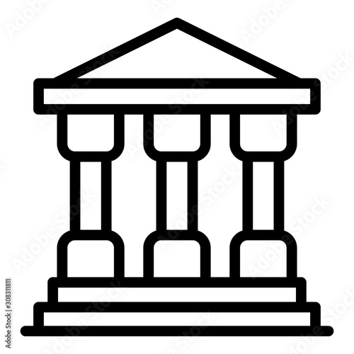 Justice building icon. Outline justice building vector icon for web design isolated on white background