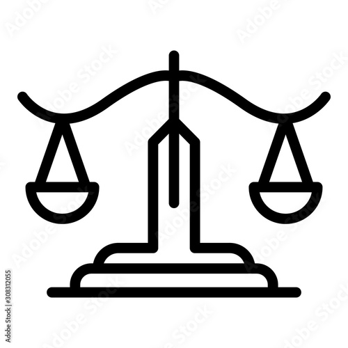 Protection justice balance icon. Outline protection justice balance vector icon for web design isolated on white background