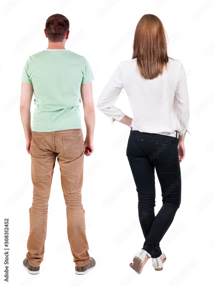Back view of couple. Back view of couple.