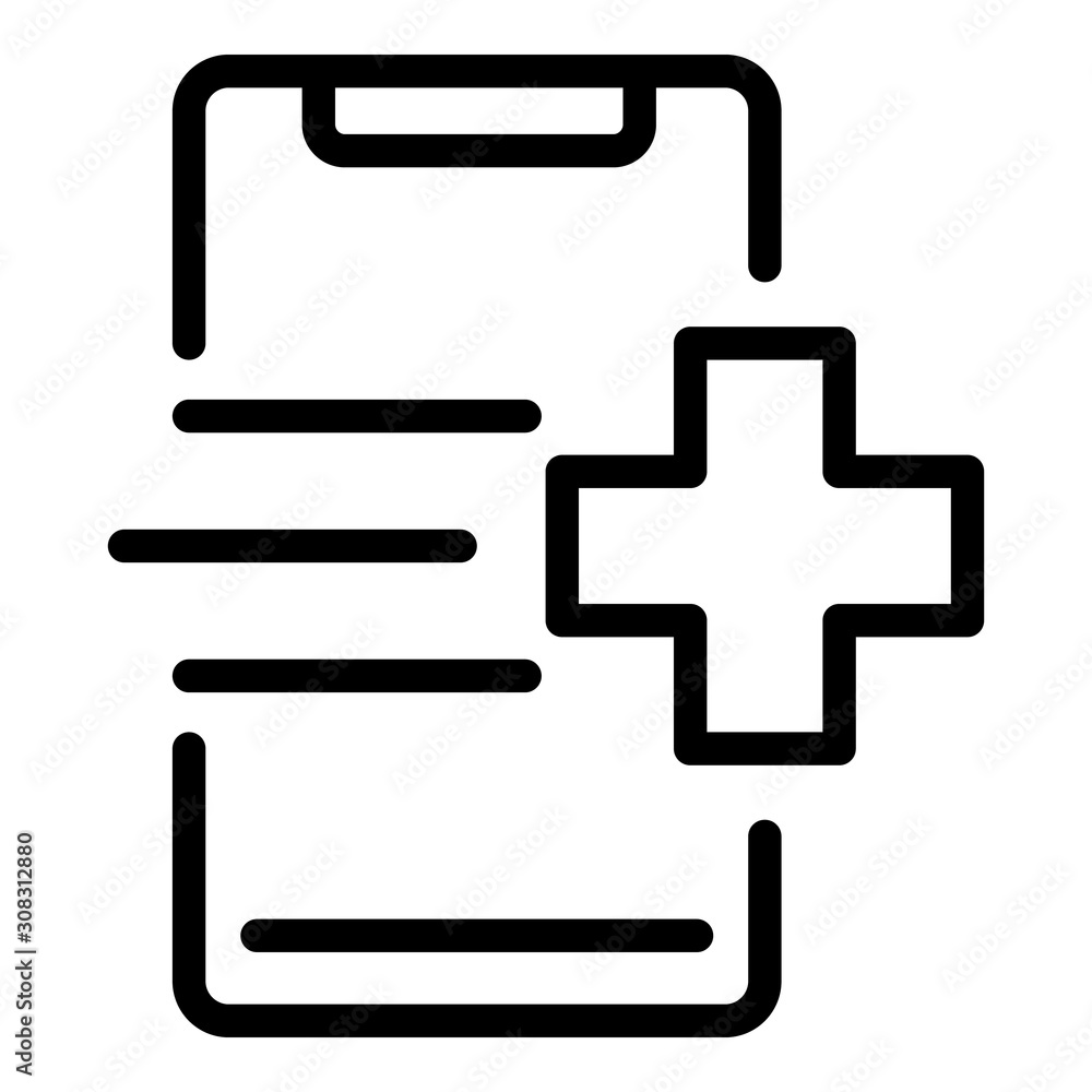 Medical card icon. Outline medical card vector icon for web design isolated  on white background Stock Vector | Adobe Stock