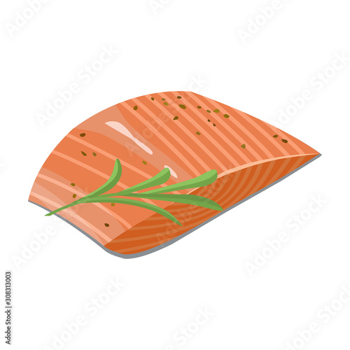 Piece fish vector icon.Cartoon vector icon isolated on white background piece fish.