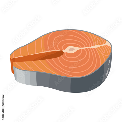 Piece fish vector icon.Cartoon vector icon isolated on white background piece fish.